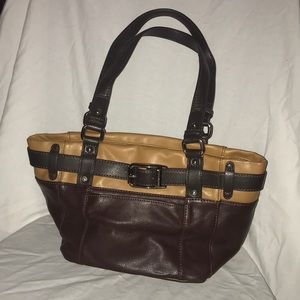 Two tone brown Tignanello purse